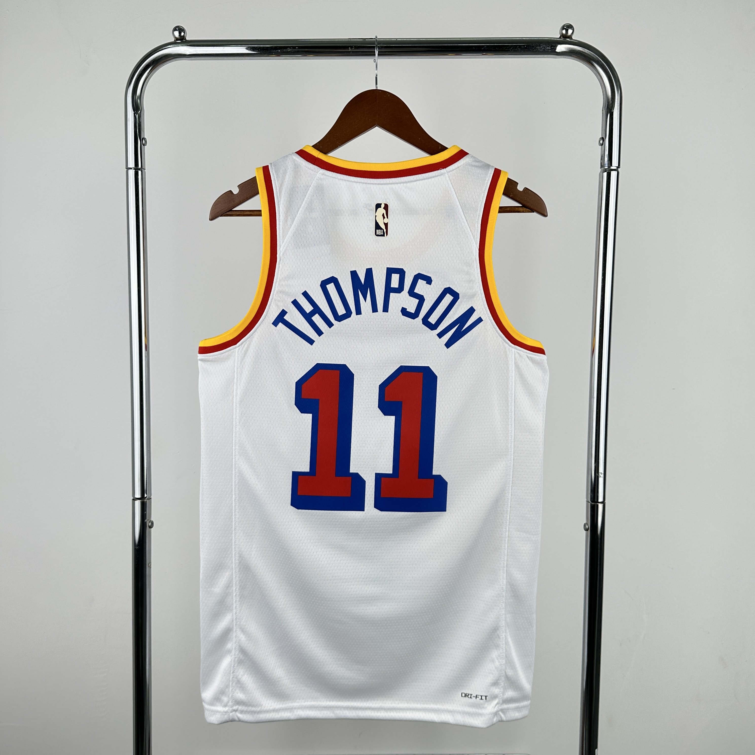 Men Golden State Warriors #11 Thompson White Season Throwback Nike 2025 NBA Jersey->golden state warriors->NBA Jersey